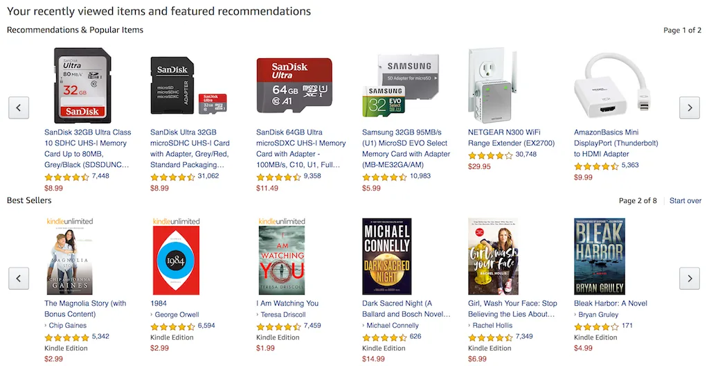 Amazon customizes search to provide recommendations in real time