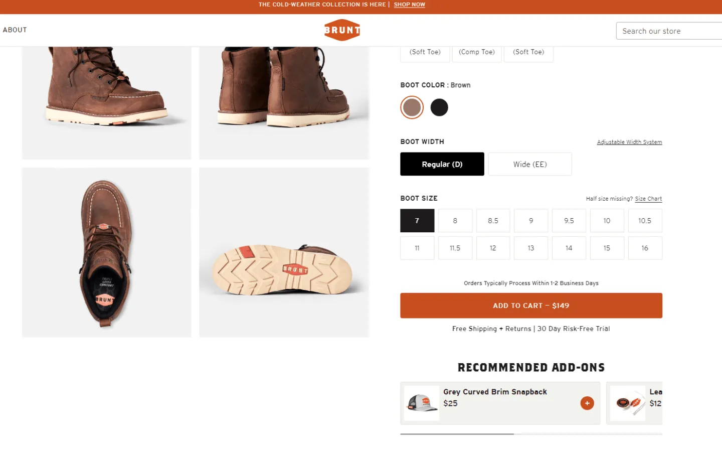 Brunt creates upsell opportunites by showing customers recommended add-ons