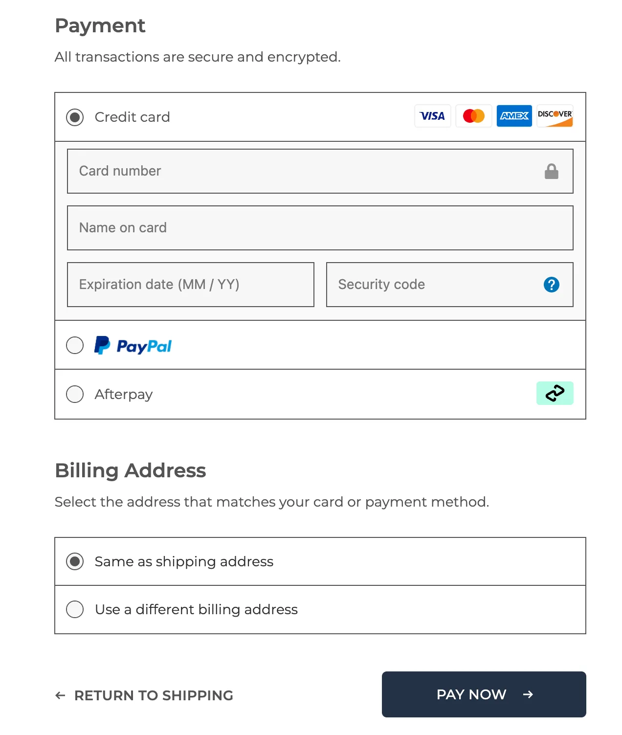 Mack Weldon, a partner of Anatta, lets users automatically select "Same as shipping address" for their billing address form.
