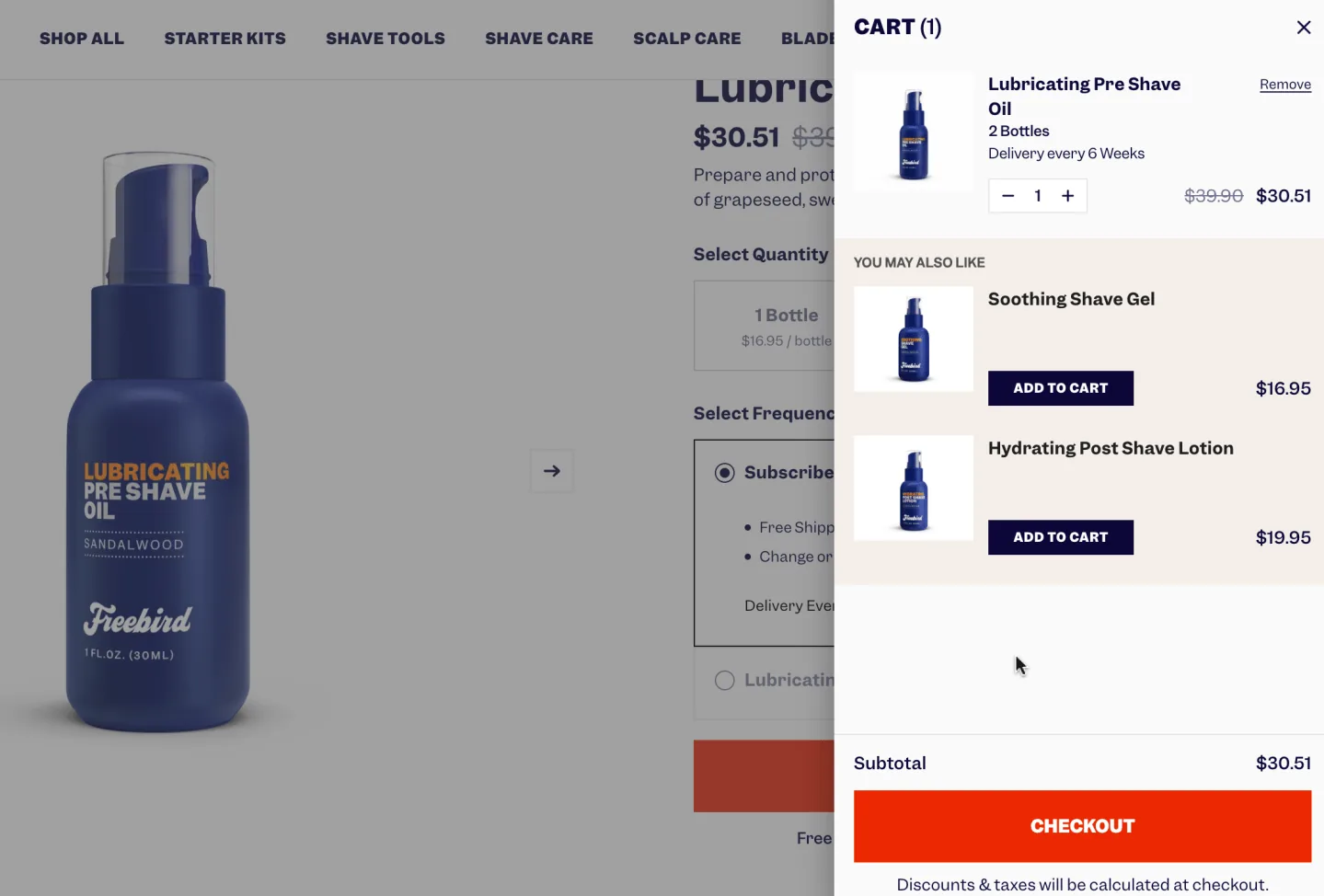 Anatta's UX team helped build a Cart Draw feature for Freebird that pulls up a side window after a user adds an item to their cart.